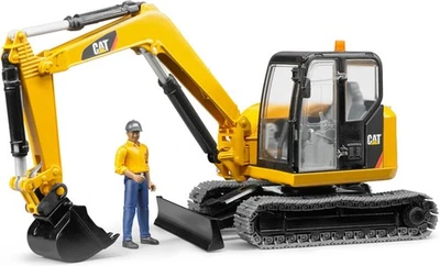 BRUDER,CATERPILLAR tracked mini excavator with character Scale: 1/16, 1/16, B... - Image 1 of 4