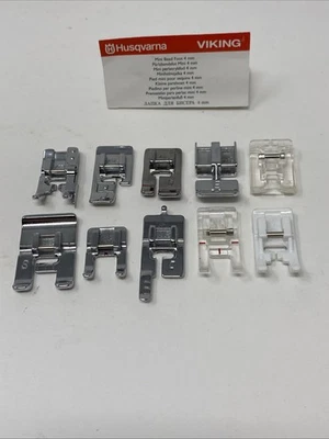 Lote de 10 accesorios para pies de máquina de coser Husqvarna Viking ~ B C D E H J R S Foto 1 de 4