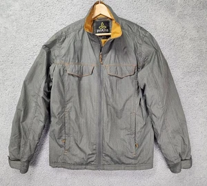 prAna Insulated Jacket Men’s L Olive Green Quilted Gold Lining Full Zip Casual - Picture 1 of 10