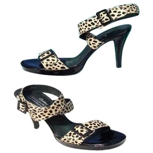 Donald Pliner Chita Hair Calf Patent Leather Sandal Shoe Ankle Wrap $295 NIB - Picture 1 of 3