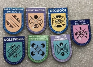lot 7 x Pin's Jo Jeux olympiques et Paralympiques de Paris 2024 pins signé Drago - Afbeelding 1 van 6