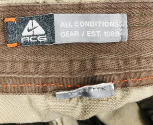 Nike ACG Cargo Pants 34x30 Brown Canvas Cotton Hiking Outdoor 90s Y2K Vintage - Picture 1 of 15