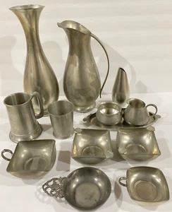 MCM Royal Holland Pewter, lot of 13, Vintage - Picture 1 of 12