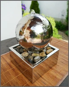 Edelstahl KUGEL Brunnen/Zimmerbrunnen/Tischbrunnen 24 cm ho *NEU* -12- - Bild 1 von 2
