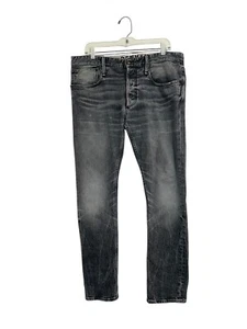 Denham Razor Slim Fit Grey Distressed Jeans Button Fly Mens 36x31 - Picture 1 of 8