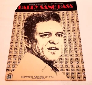 Spartiti musicali vintage Johnny Cash Daddy Sang Bass di Carl Perkins in copertina trasparente68 - Foto 1 di 3