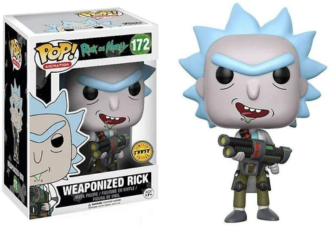 Funko Pop CHASE Rick and Morty Weaponized Rick (Open Mouth) Figure w/ Protector Cover