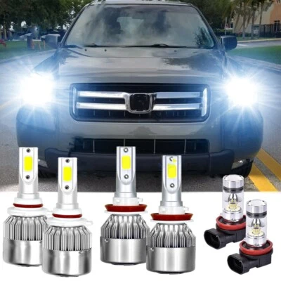 LED Headlight High Low Beam + Fog Light 6x Bulbs FOR Honda Pilot 2006-2018 - Image 1 of 4