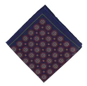 Michelsons UK - Vintage Medallion Silk Pocket Squares - Picture 1 of 12