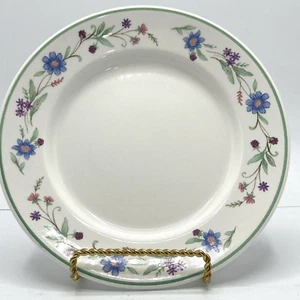 Oneida Ava Salad Plate White Floral Green Trim China SET OF 3 - Picture 1 of 4