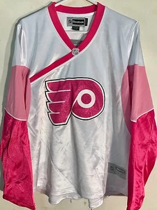 Reebok Women's NHL Jersey PHILADELPHIA Flyers Team Pink Fashion sz M - Picture 1 of 2