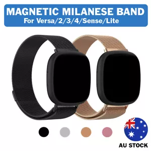 For Fitbit Versa/2/3/4/Lite/Sense Milanese Stainless Magnetic Watch Band Strap - Picture 1 of 13