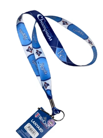 Kansas City Royals 2015 Champions Argyle Keychain Badge Holder Ticket Lanyard Cover