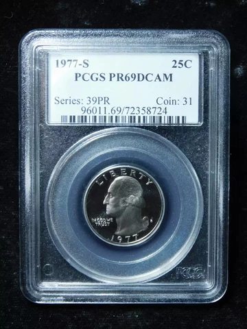 1977-S Proof Washington Quarter - PCGS PR69DCAM Clad Cover