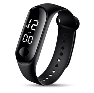 Modny cyfrowy zegarek sportowy LED unisex silikonowy pasek maluch zegarek cyfrowy chłopcy - Zdjęcie 1 z 8