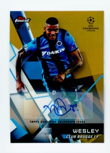 2018-19 Wesley Topps Finest Gold Refractor Club Brugge Autographed Card 32/50