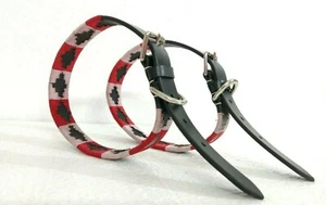 Shwaan Multi color thread Premium Leather Dog Collars hand weaved Large 18"- 22" - Picture 1 of 5