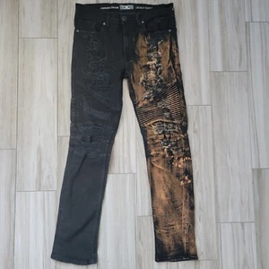 Jordan Craig Jeans Mens 30x32 Legacy Edition Aaron Distressed Black Denim Paint - Picture 1 of 5