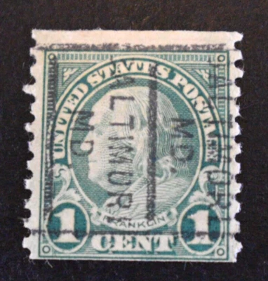 1923 US Stamps Scott Nos. 597 Precancels - Used - Baltimore, Maryland - Image 1 of 2