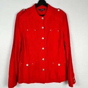 Y2K Conrad C Collection Women lightweight linen blend Jacket Red Size 12 - Bild 1 von 9