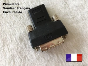 Câble Adaptateur Dvi 24+1 MÂLE vers HDMI FEMELLE neuf couleur noire - Picture 1 of 4