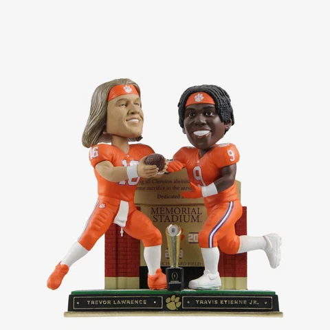 Clemson Tigers Trevor Lawrence & Travis Etienne 2018 National Champs Bobblehead Cover