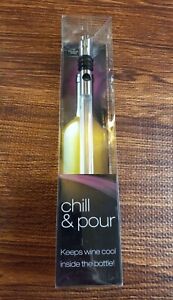 Chill and Poor by Sharper Image Wine Pourer Spout Stopper Accessory Chiller 