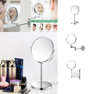 Wall Mounted Double Sided Magnifying Extending Shaving Cosmetic Makeup Mirror - Picture 1 of 13