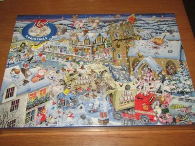 Gibsons - I LOVE CHRISTMAS by Mike Jupp 1000 Piece Jigsaw Puzzle Cartoon, BNS - Image 1 of 4