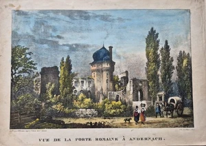 Andernach Rhein wunderschöne echte alte Farblithographie  um 1840 - Bild 1 von 1