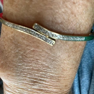 9carat Bracelet with About 15 Diamonds 7 g - Picture 1 of 6