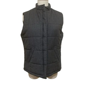 Liz Claiborne Classics Gray Quilted Wool Puffer Vest Womens Full Zip Size 6 - Picture 1 of 8