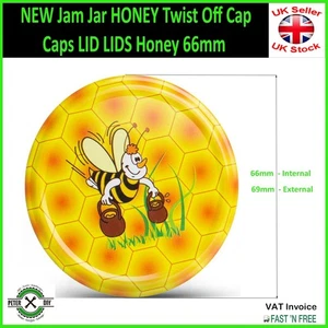 NEW Jam Jar HONEY Twist Off Cap Caps LIDS Honey 66mm - Picture 1 of 1