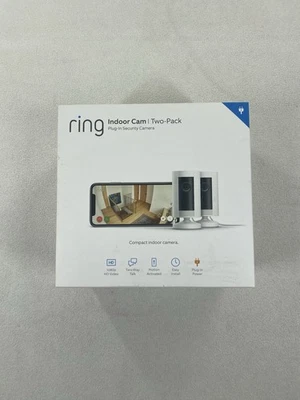 Ring Indoor Cam Two-Pack 1st Gen 2 Indoor HD 1080p Plug-In Cam White New - Image 1 of 4