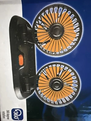 Portable USB Vehicle Cooling Fan - Rotatable Dual Head Design for Cars & Office - Image 1 of 4