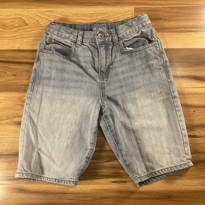 The Children's Place Jean Shorts Boys 10 Adjustable Waist Jorts Light Wash Blue - Image 1 of 4