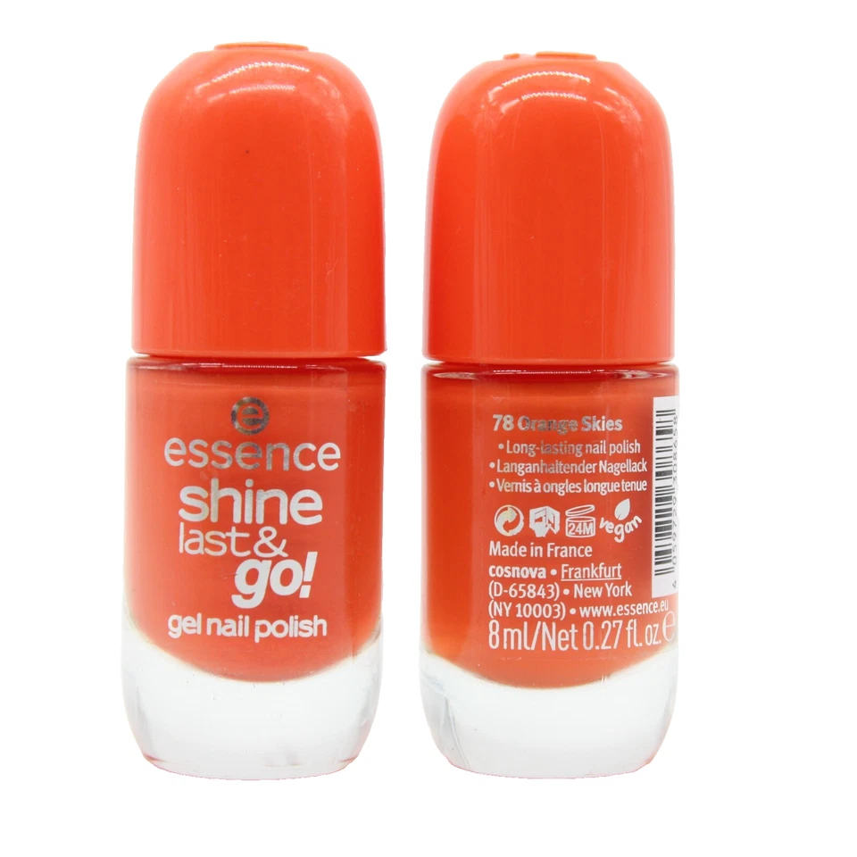 3x Essence SHINE LAST & GO! Gel Nail Polish Nagellack 78 Orange Skies 8ml - NEU - Bild 1 von 1