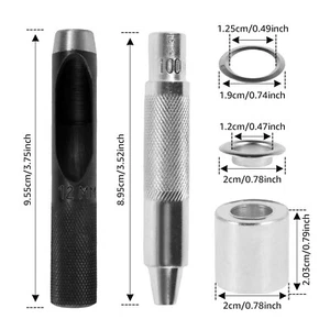 120Pcs Grommet Tool Kit 1/2inch Metal Grommet Eyelet Set with Install Tool DX - Picture 1 of 12