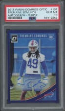 2018 Optic Tremaine Edmunds Rookie Card Autograph Purple /35 Graded PSA 10 Pop 4