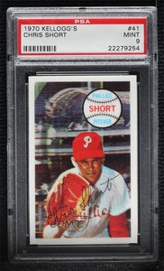 1970 Kellogg's 3-D Super Stars Chris Short #41 PSA 9 MINT