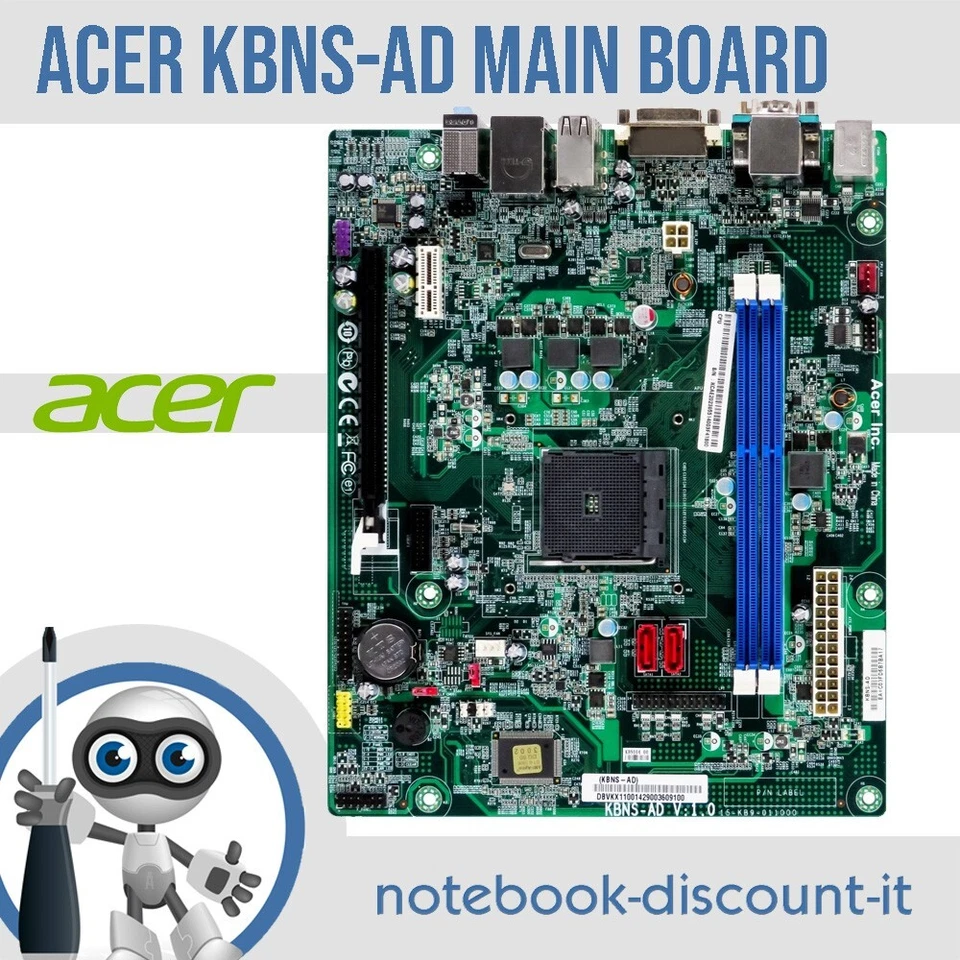 Scheda Madre ACER KBNS-AD Socket AMD AM1 Slot RAM DDR3 Motherboard TESTED - Immagine 1 di 1