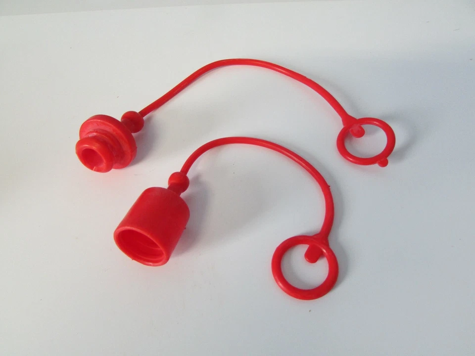 Hydraulic quick coupling dust plug 1/2" fit female and male end red - Image 1 of 1