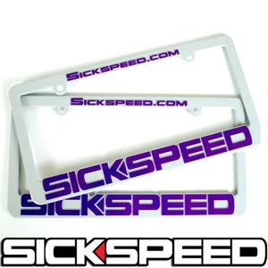 SICKSPEED LOGO GREY PURPLE LICENSE PLATE COVER HOLDER FRAME TAG FRONT REAR P2 - Picture 1 of 1