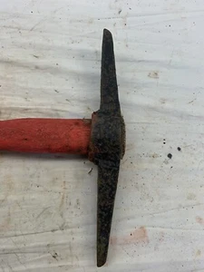 Vintage Heavy Duty PICK With Red 36” Handle ~ Rusty Patina - Picture 1 of 10