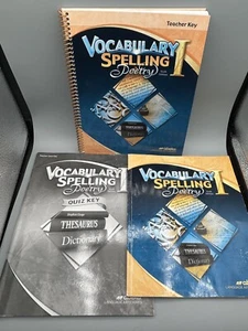 Abeka Vocabulary Spelling Poetry 1 Student Text Teacher Quiz Key 6th Edition Set - Picture 1 of 3