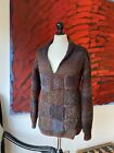 Beautiful Hand Knitted Patchwork Jumper Merino Wool Women’s Size S