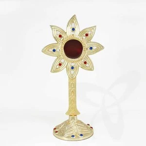 2676 Reliquienreliquiar Monstranz für Klosterarbeit, Hausaltar mit Steinen 23cm - Bild 1 von 1