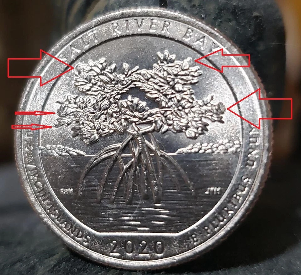 Mint error 2020 P Salt River Bay Virgin Islands multiple die chips on sides  - Image 1 of 1