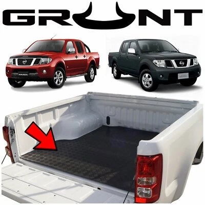 Grunt 4x4 heavy duty rubber checkerplate ute tray mat for Nissan Navara D40 no l - image 1 of 2