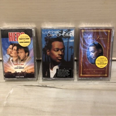 Luther Vandross 3 Cassette Lot Hero Soundtrack  Self Titled Always & Forever NEW - Image 1 of 4